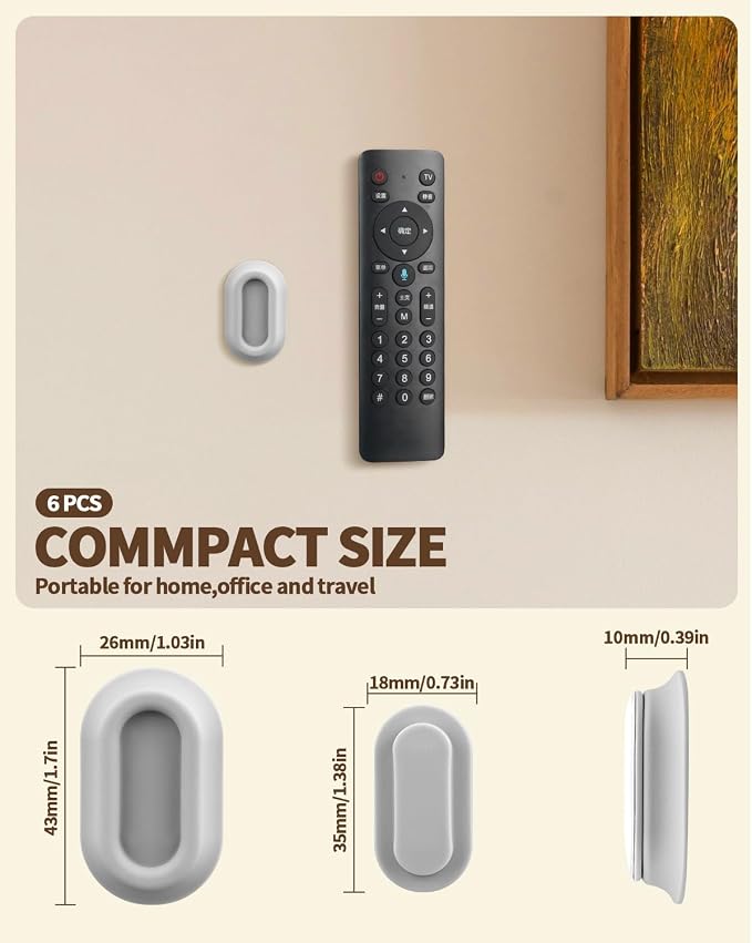6 Pack Magnetic Remote Control Holder – Upgraded Silicone Magnetic Wall Mount - Image 2