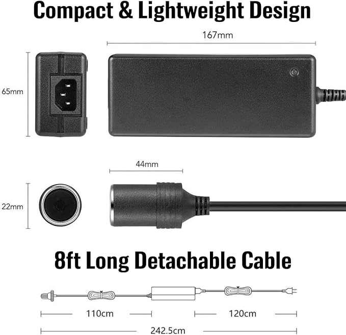 110V AC to DC 12V Converter, 10A/120W Power Adapter - Image 6