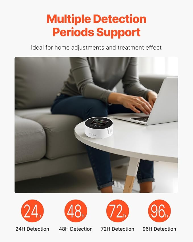 VEVOR Radon Detector for Home, Portable Radon Gas & Air Quality Monitor - Image 6