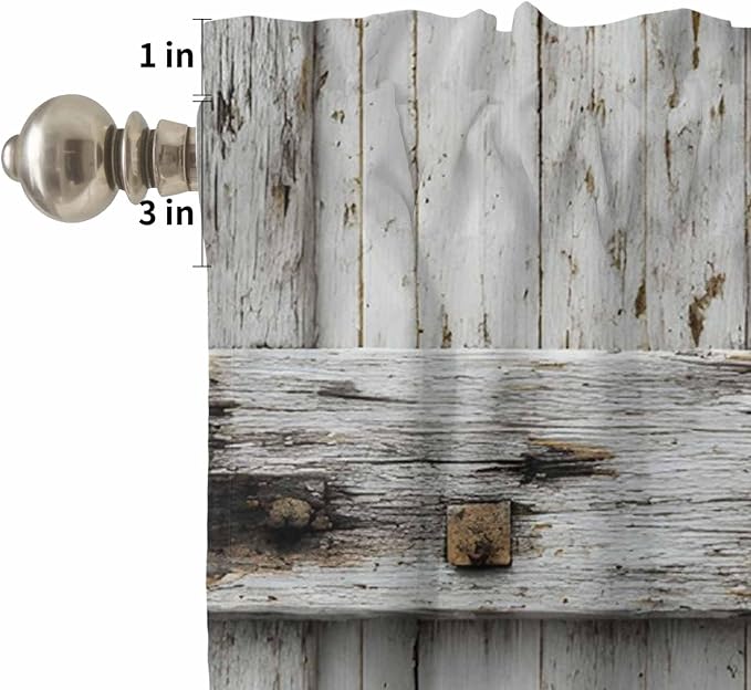 Kitchen Curtains Tiers and Valance Set of 3, Vintage Gate Light Filtering - Image 5