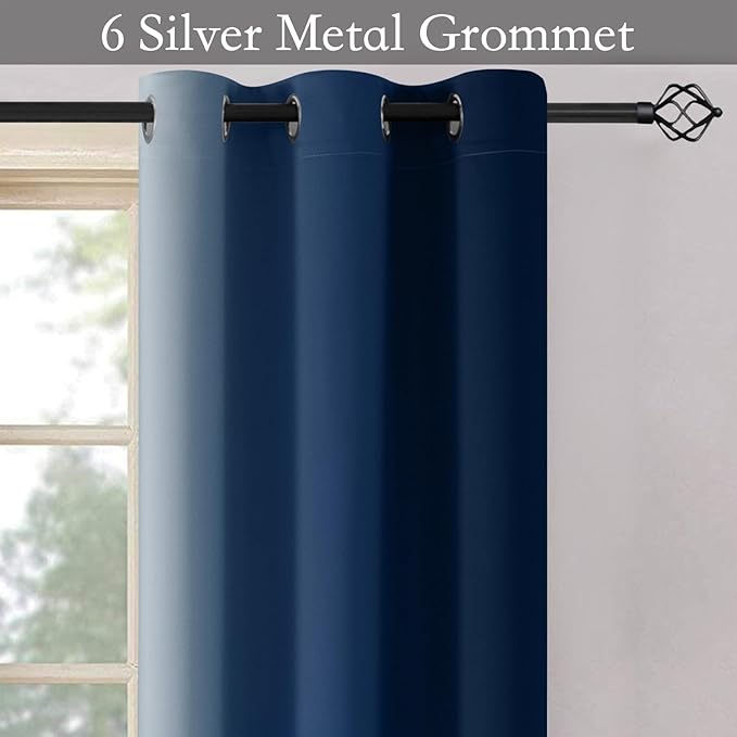 SimpleHome Ombre Room Darkening Curtains 54 inches Length for Bedroom,Grommet Gradient Light Blocking Blue Gradient Window Curtains for Living Room,2 Panels, 42x54 inches
