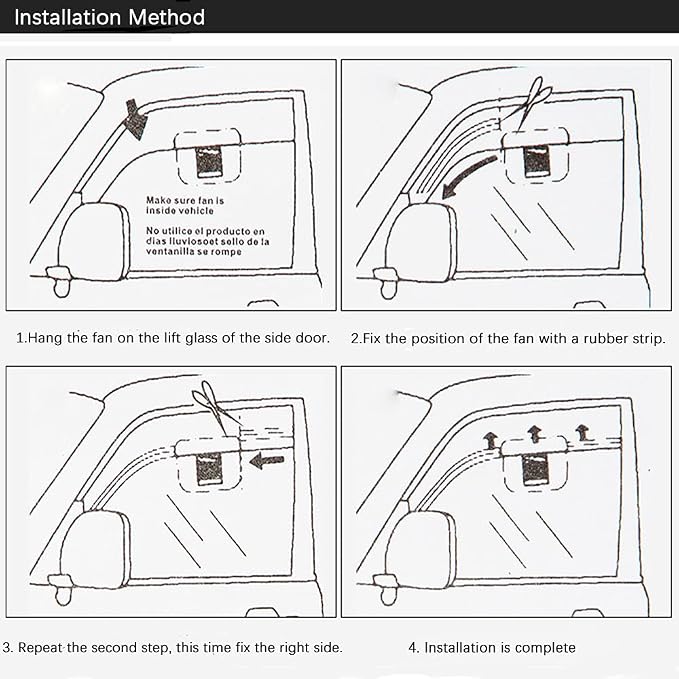 CYDZSW Car Solar Powered Window Exhaust Fan, Air Purifier, Solar Power Air Vent - Image 5