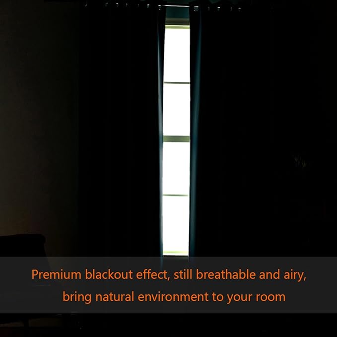 H.VERSAILTEX Blackout Patio Curtains 100 x 84 Inches for Sliding Door Extral Wide Blackout Curtain Panels Thermal Insulated Room Divider - Grommet Top, 7' Tall by 8.5' Wide - Jet Black