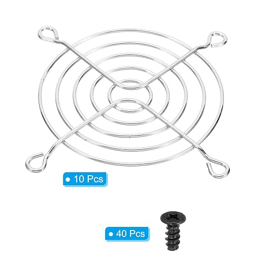 PATIKIL 80mm Fan Grill with Screws, 10 Pack Chrome Plated Iron Frame Ventilator - Image 3