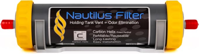 Nautilus Filter™ Holding Tank Vent Odor Elimination Filter, Refillable Carbon - Image 2