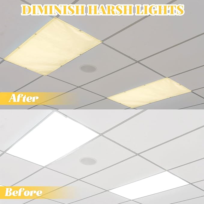 Hortsun Pack of 2 Fluorescent Light Covers 4 x 2 Feet Magnetic Ceiling Light - Image 3