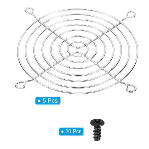 PATIKIL 110mm Fan Grill with Screws, 5 Pack Chrome Plated Iron Frame Ventilator - Image 3