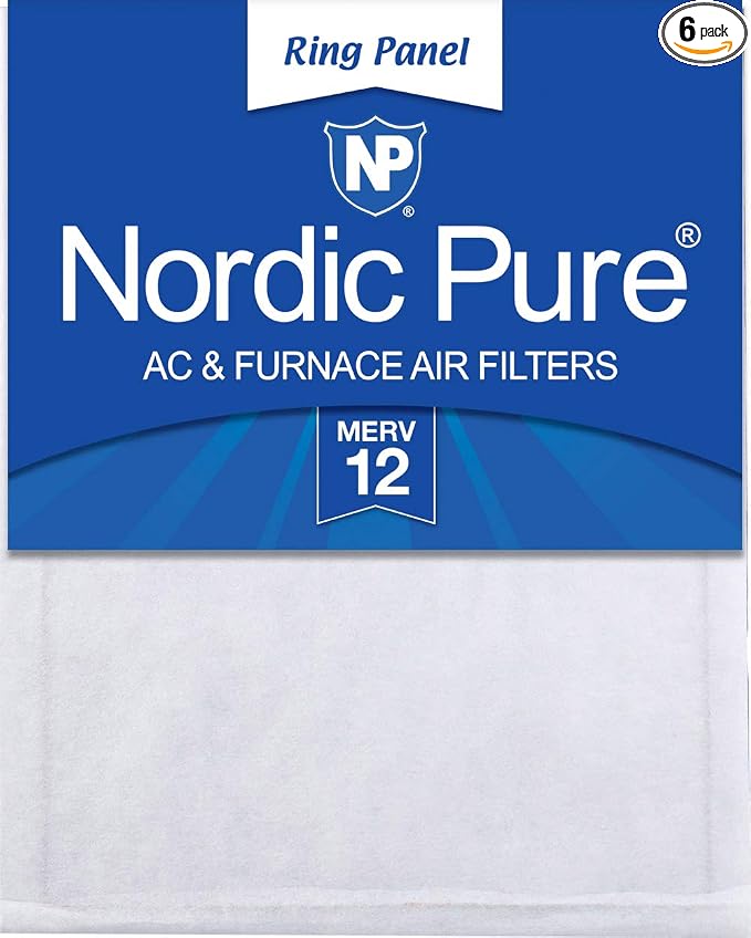 Nordic Pure 12x20x 1/2 MERV 12 Half Inch Panel AC Furnace Air Filters, Box of 6 by NordicPure