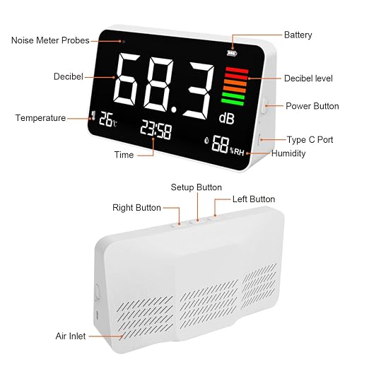 Digital Decibel Meter, 30-130dBA Desktop Digital Sound Level Meter - Image 2