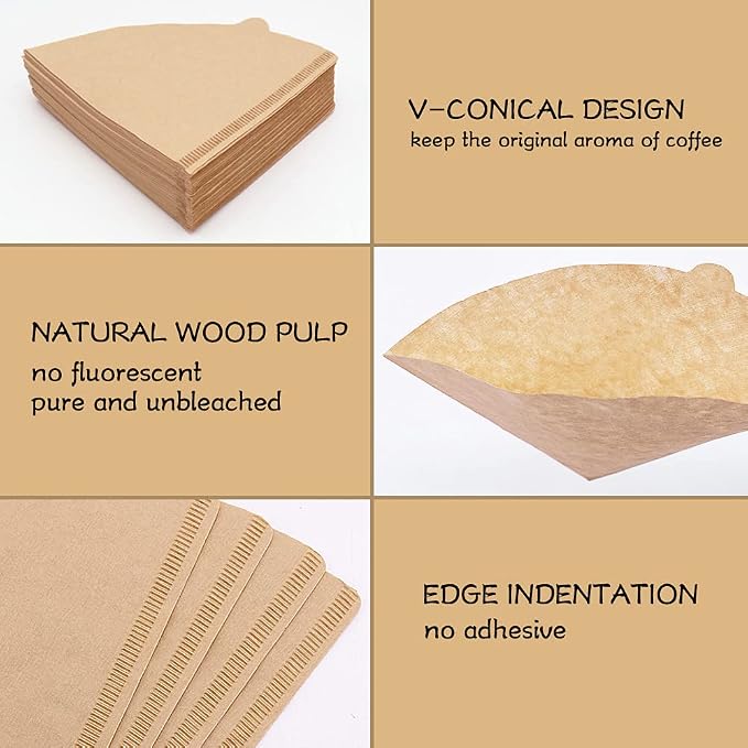 BYKITCHEN Small Coffee Filters, Size 01, Disposable Cone Coffee Filters Paper - Image 4