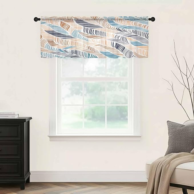 Abstract Stripes Sheer Valance Curtains - Image 5