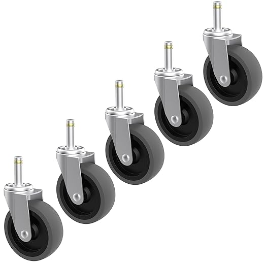 RILIDRI Replcament Casters for Brute Trash Bin Dolly Set of 5, 3-Inch Trash Can by RILIDRI