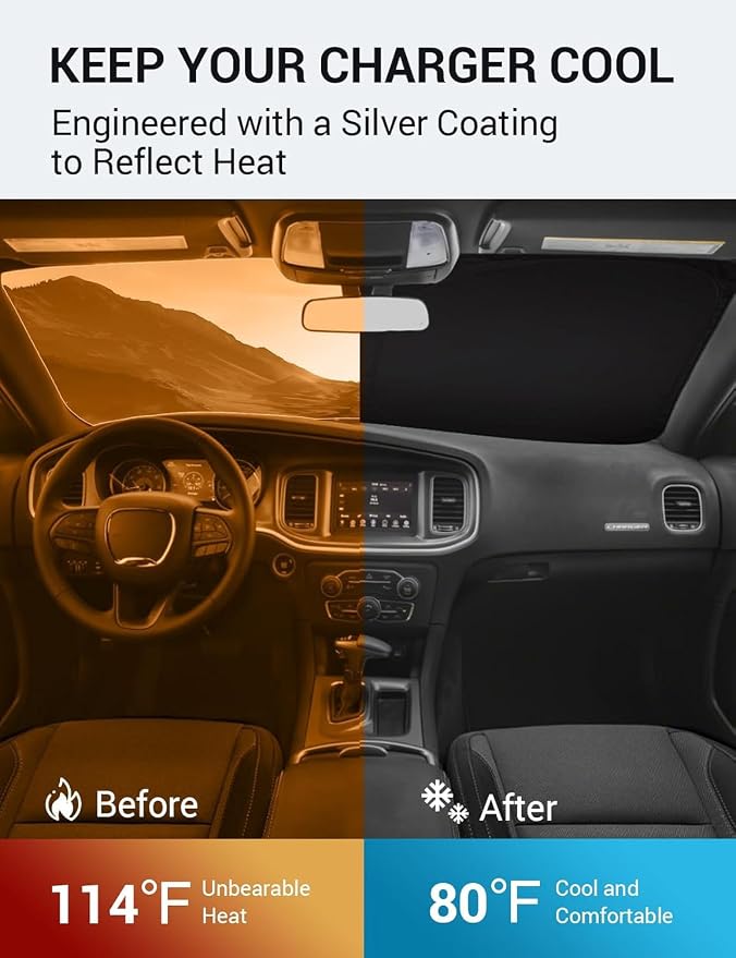 Proadsy 2026 Upgrade Front Windshield Sun Shade Foldable Sunshade Protector - Image 3