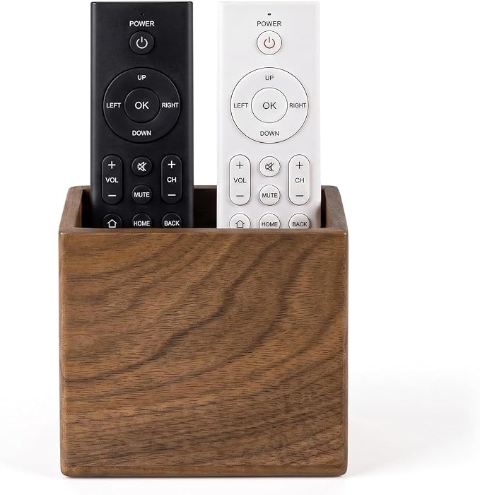 Remote Holder Hole-Free, Self-Adhesive Storage Wooden Box Small | Wall Mounted by Wislist