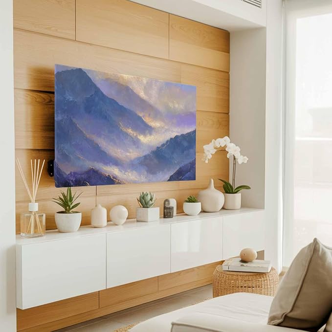 Vintage Mountain Oil Painting Art Indoor TV Cover, Elastic TV Screen Protector - Image 2