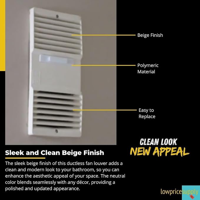 CA-90 Ductless Exhaust Fan, Louver/Grill Fan Cover - Image 6