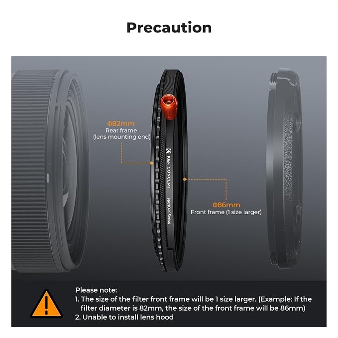 K&F CONCEPT 72mm Black Diffusion Mist Effect 1/4 & Variable ND2-32 & Circular - Image 7