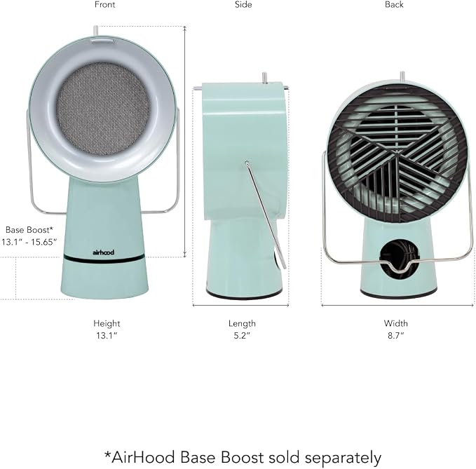 AirHood Wired Range Hood Portable Kitchen Exhaust Fan, Mint Green | Dual oil - Image 8