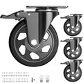 5 Inch Casters Set of 4 Heavy Duty, Caster Wheels by WOZESEIK