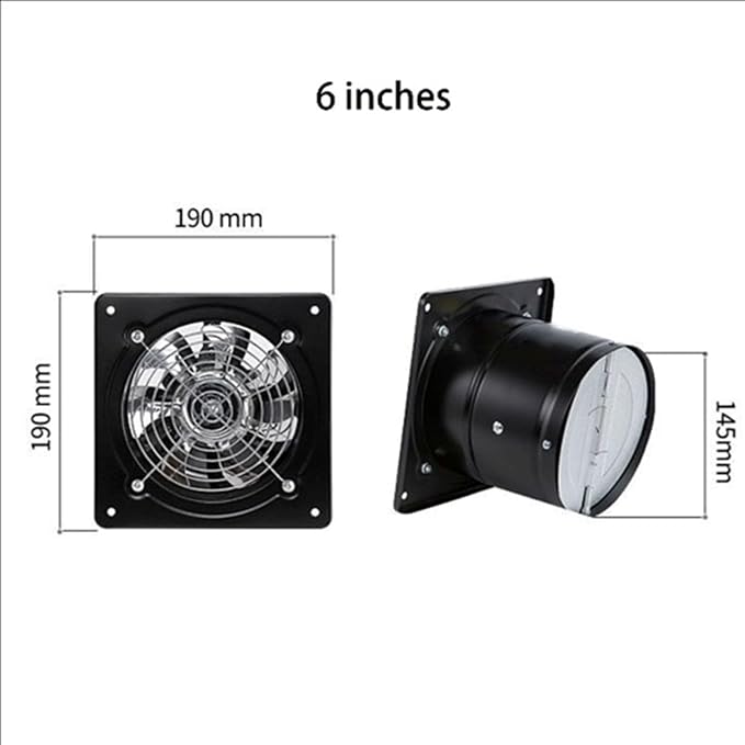 6 Inch Explosion-Proof Kitchen Exhaust Smoke Fan Low Noise 7-Blade Wall Mounted - Image 2