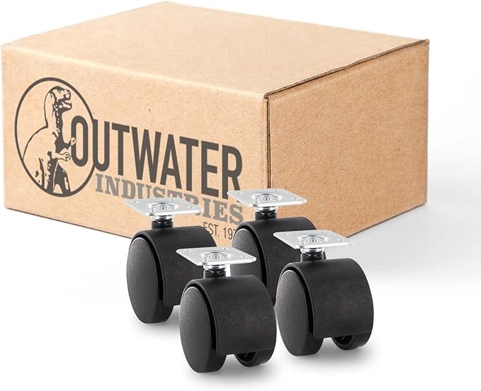 2" Wheel Diameter | Black Nylon Swivel Hooded Samson Twin Wheel Caster | 1-1/2" by OutwaterIndustries