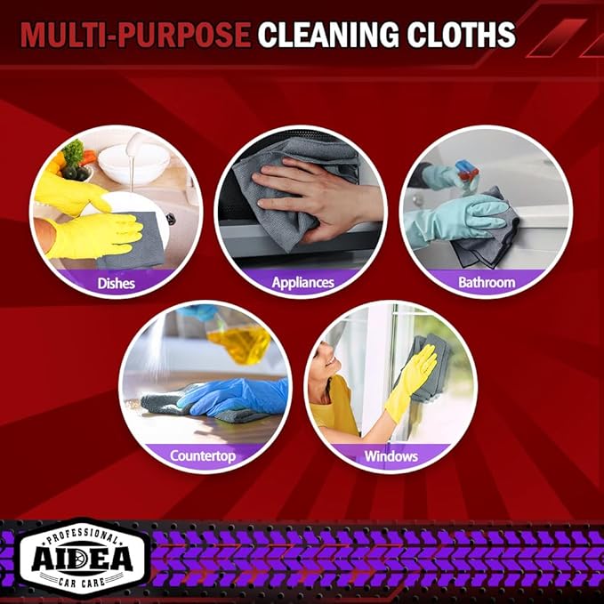 AIDEA Microfiber Cleaning Cloth Grey 150PK, Microfiber Towels - Image 7