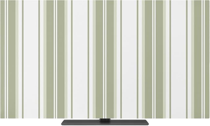 Vertical Green Stripes Indoor TV Cover, Elastic TV Screen Protector Minimalist by Unknown