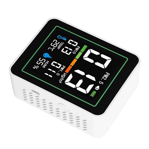 Indoor Air Quality Meter 5 in 1 PM2.5 PM10 PM1.0 Temperature Humidity Detector - Image 2