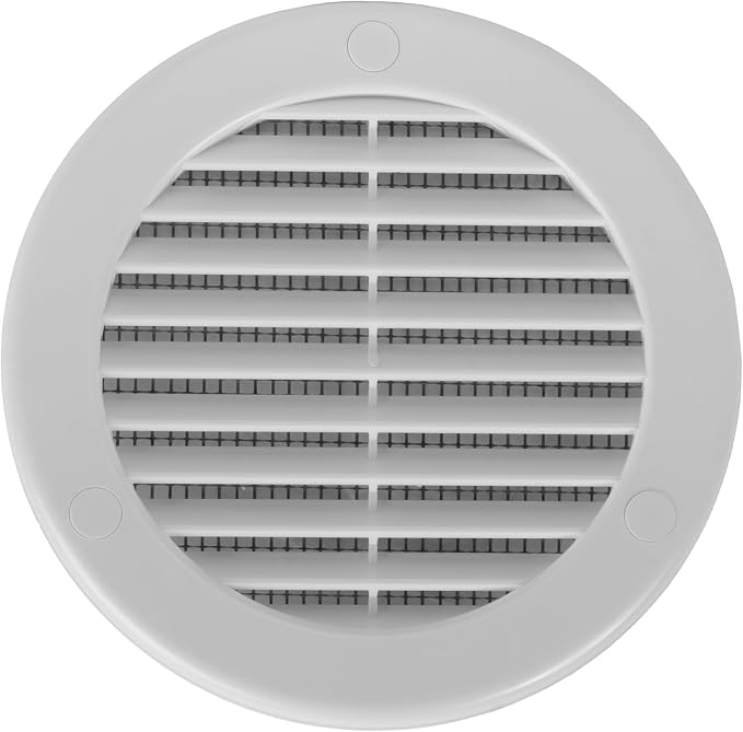 4" Round Air Vent Cover – White Plastic Soffit Air Vent Deflector by HVACOV