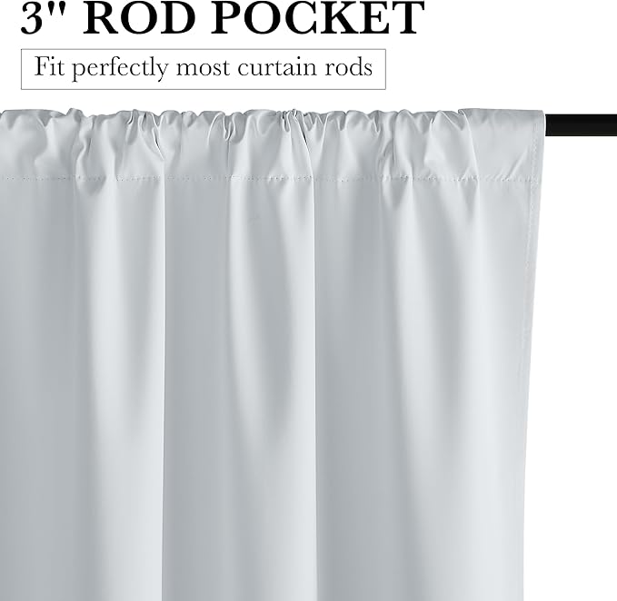 RYB HOME White 100% Blackout Curtains, Short Thermal Insulated Heat & UV Blocking Total Room Darkening Privacy Drapes for Small Window, Width 29 by Length 24, White, 2 Panels
