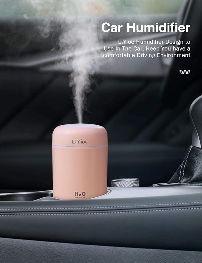 LtYioe Colorful Cool Mini Humidifier, USB Personal Desktop Humidifier - Image 4