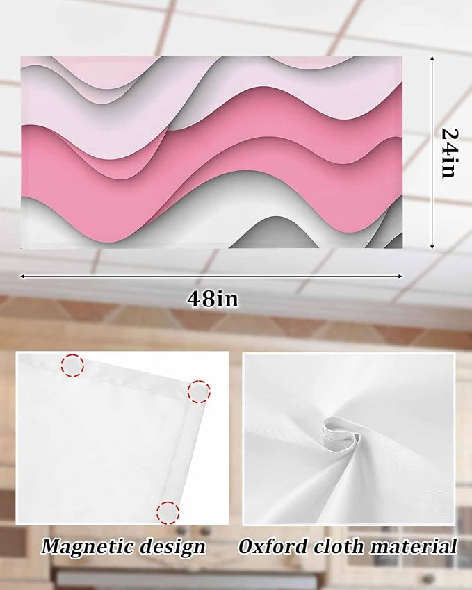 Yukro 2 Pack Pink Ombre Fluorescent Light Covers Pink Gray Gradient Abstract - Image 6