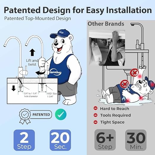 iSpring RCC7AK-UVBN, NSF Certified, 7-Stage Under Sink Reverse Osmosis Water - Image 8