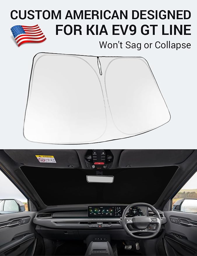 Proadsy 2026 Upgrade Windshield Sun Shade Custom Fit Kia EV9 2024 2025 2026 - Image 2
