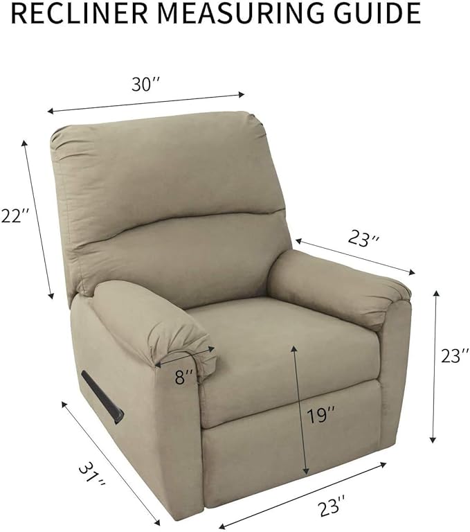 PureFit Super Stretch Recliner Sofa Slipcover with Pocket – Spandex Non Slip Soft Couch Sofa Cover, Washable Furniture Protector with Elastic Bottom for Kids, Pets （Recliner, Brown）