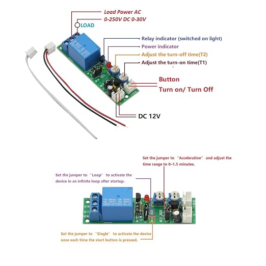 Adjustable Cycle Timer Delay On/Off Switch Power Supply Relay Shield DC 12V - Image 6