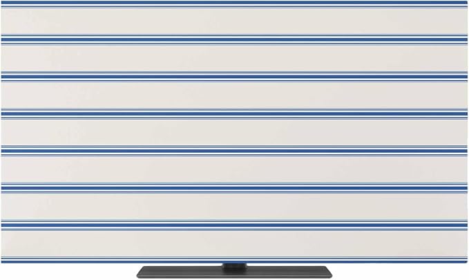 Modern Geometric Blue Stripe Indoor TV Cover, Elastic TV Screen Protector by Unknown