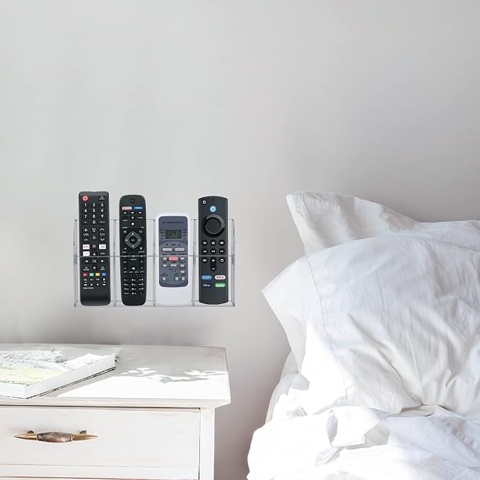 HBlife Acrylic Remote Holder Organizer, 4 Compartments - Image 5