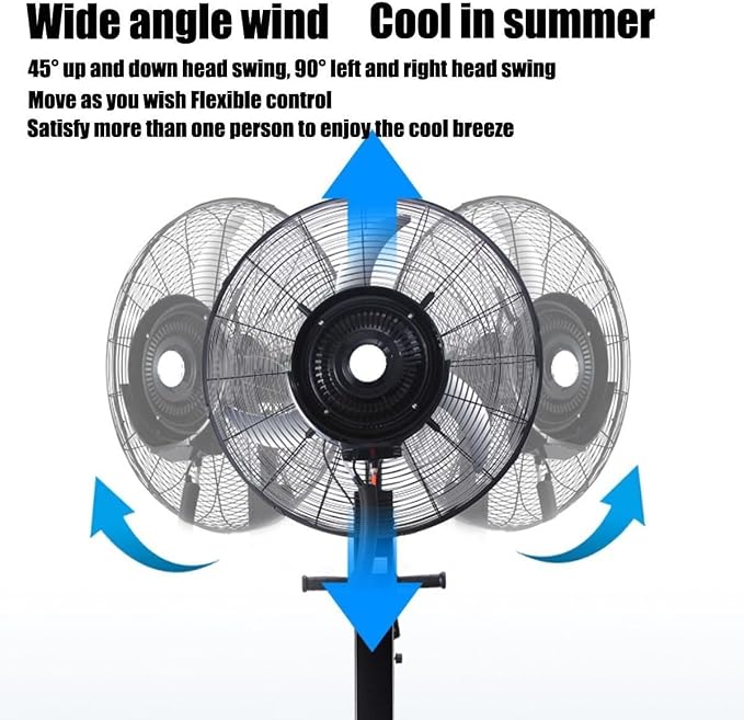 Misting Fan, 3 Speed Oscillating Pedestal Fan - Image 5