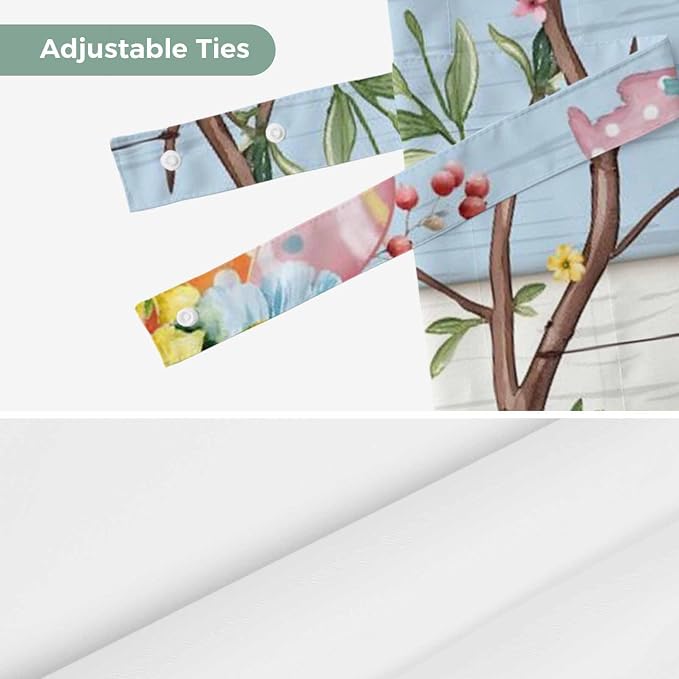 Easter Tie Up Valance Curtains for Windows, Kitchen Curtains Window Shades - Image 7