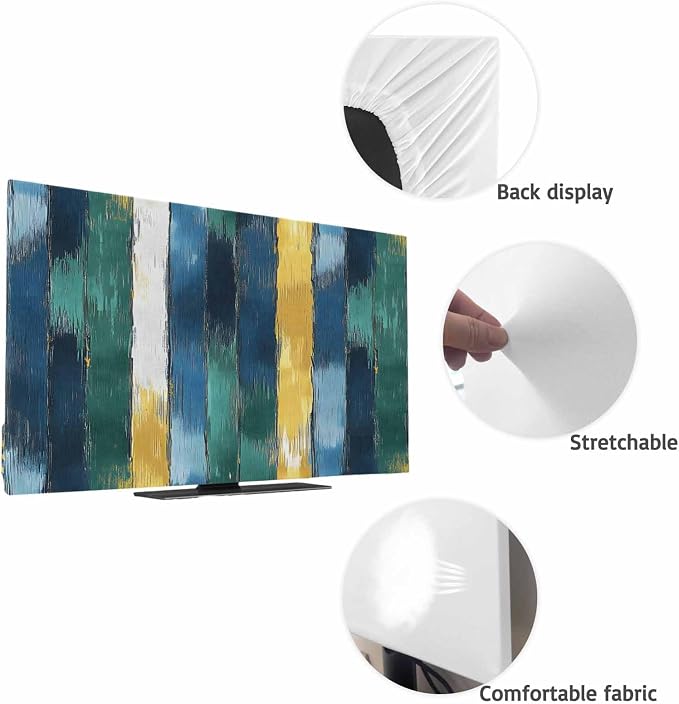 Abstract Color Splicing Ombre Art Indoor TV Cover, Elastic TV Screen Protector - Image 7