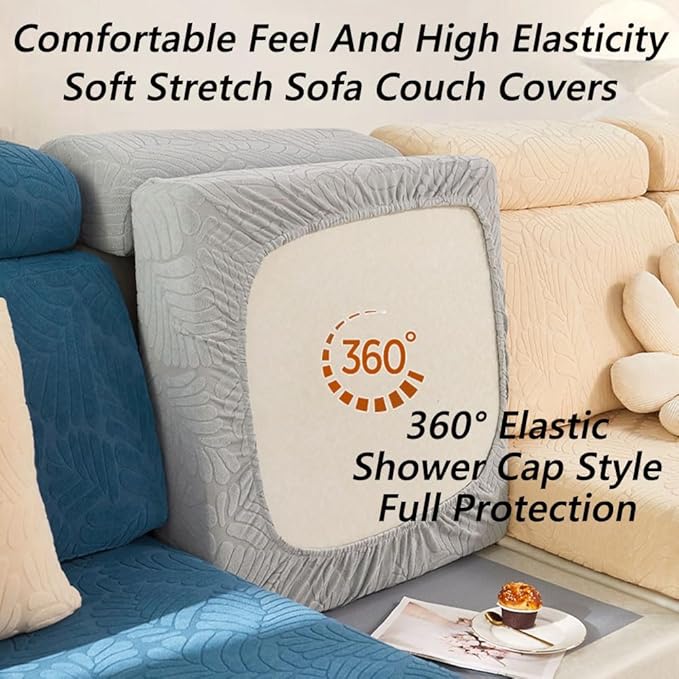 Soothing Home Sofa Covers, Sofa Hero Covers, Wear-Resistant Universal Couch Covers Washable Stretch Sectional Couch Cushion Covers (Light Green,Large Single Seat Cover)