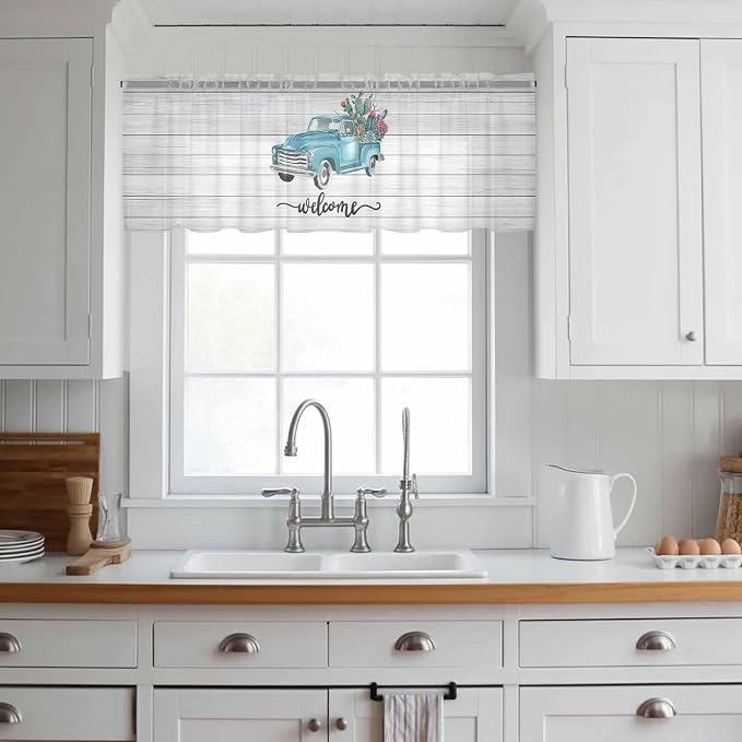 Welcome Sheer Valance Curtains, Summer Car - Image 2