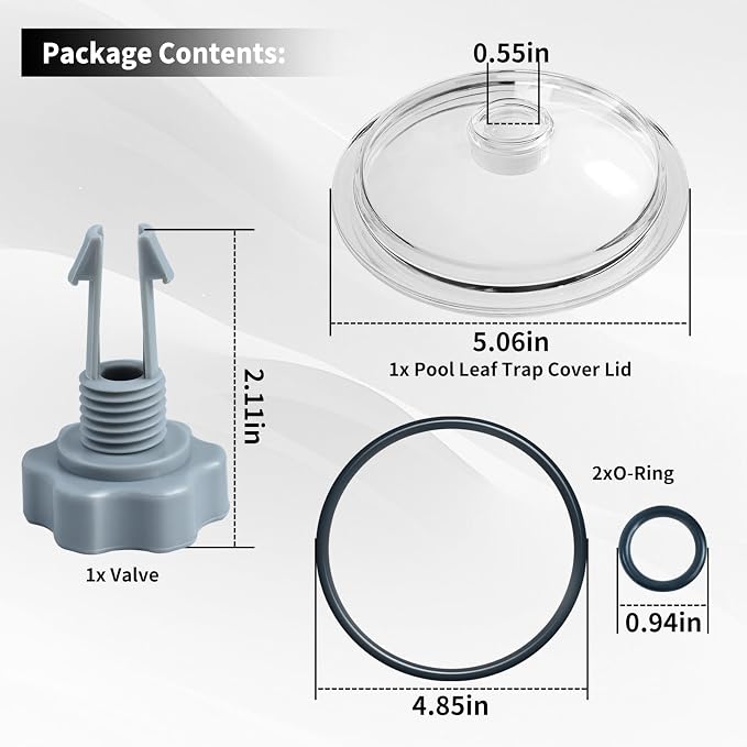 XJJ 28645EG Pool Leaf Trap Cover Lid 5 inch have O-Ring, Fit - Image 2