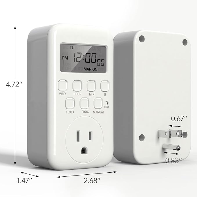 BN-LINK Indoor Digital Timer Outlet, Single Outlet 7 Day Programmable Light - Image 6