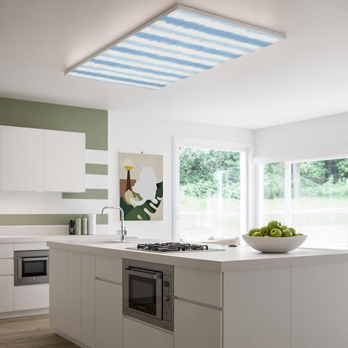 Fluorescent Light Covers for Drop Ceiling Vertical Halation Blue White Striped - Image 2