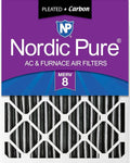 Nordic Pure 16x20x4 Pleated MERV 8 Plus Carbon Air Filters 1 Pack | Actual by NordicPure