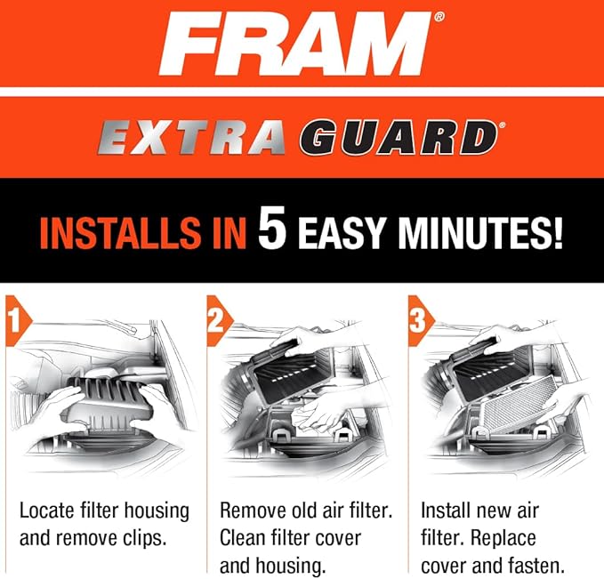 FRAM Extra Guard Rigid Panel Engine Air Filter Replacement, Easy Install - Image 5