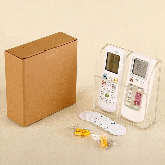 Clear Acrylic TV Remote Control Holder Remote Control Caddy Wall Mount Media - Image 3