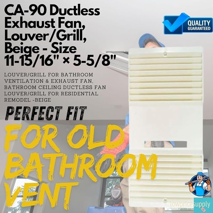 CA-90 Ductless Exhaust Fan, Louver/Grill Fan Cover - Image 2
